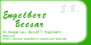 engelbert becsar business card